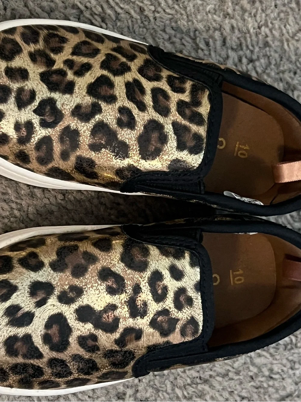 Carter's Kids Leopard Slip-On Sneakers - Gold/Black